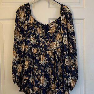 Navy Floral Romper